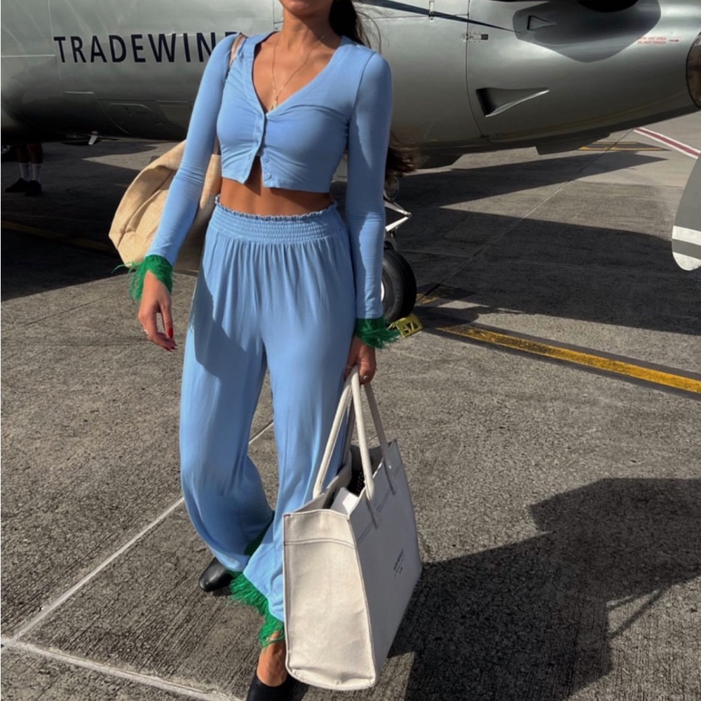 Weworewhat set (M Top, S Bottoms) pj feathers NWT